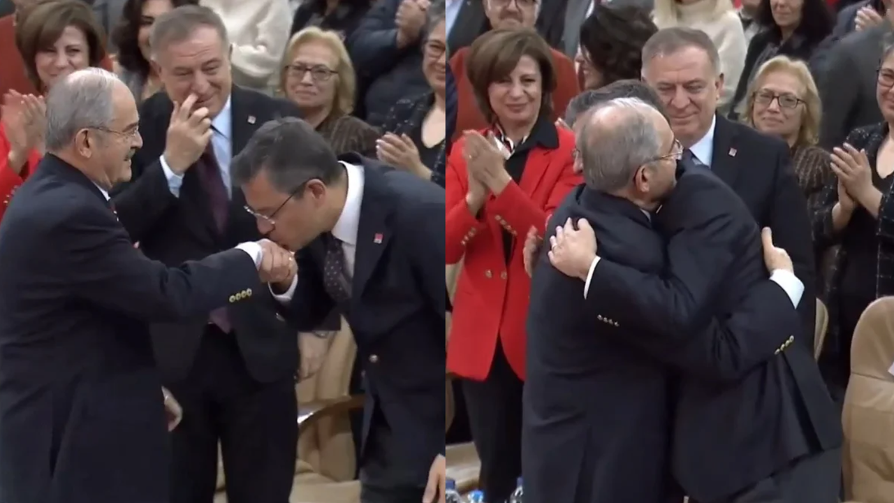 Özgür Özel, Yılmaz Büyükerşen'in elini öptü : Belediye Başkanlığına veda etti