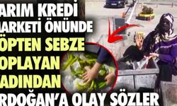 Tarım Kredi marketi önünde çöpten sebze toplayan kadından Erdoğan'a olay sözler
