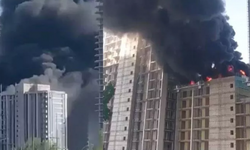 Ankara'da İnşaat Halindeki Binada Korkutan Yangın!