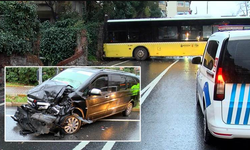 Beşiktaş'ta İETT otobüsü minibüsle çarpıştı: 2 yaralı!