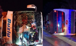 Kütahya'da yolcu otobüsü devrilmesi sonucu 18 kişi yaralandı!