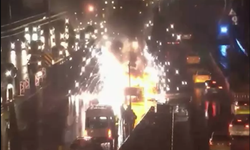 15 Temmuz Şehitler Köprüsü'nde Otomobil Alev Aldı