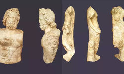 Aspendos Antik Kenti'nde 2 bin yıl öncesine ait Zeus ve Afrodit heykelleri bulundu
