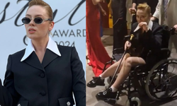 Demet Evgar ödül gecesine tekerlekli sandalyeyle katıldı