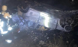 Korkunç Kaza! Şarampole uçan otomobildeki 4 kişi yanarak öldü