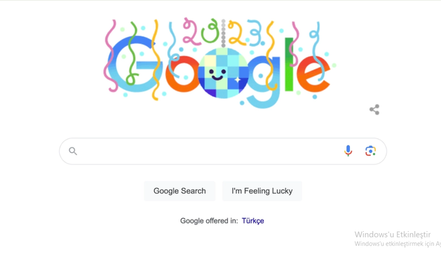 Google'ın özel Yeni Yıl "Doodle"ı