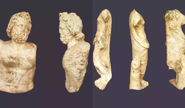 Aspendos Antik Kenti'nde 2 bin yıl öncesine ait Zeus ve Afrodit heykelleri bulundu