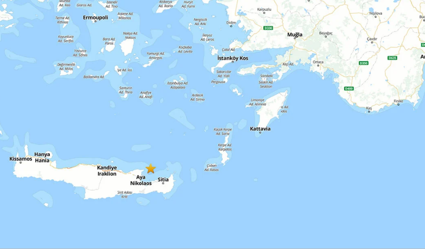 Ege Denizi'nde 4.5 Büyüklüğünde Deprem